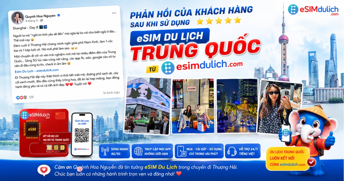 Phản hồi khách hàng sau khi đi du lịch Trung Quốc