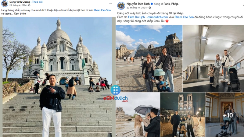 Phản hồi khách hàng sử dụng eSIM du lịch Pháp