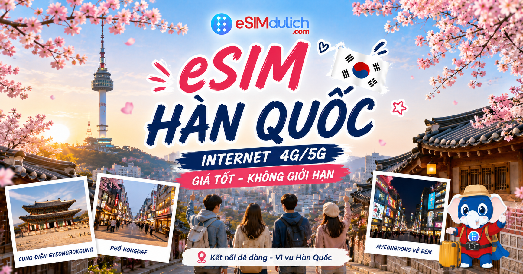 eSIM Hàn Quốc Internet 4G/5G giá tốt không giới hạn