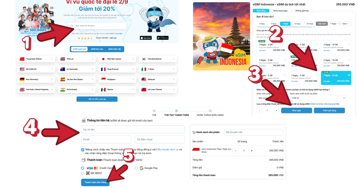Hướng dẫn mua eSIM Indonesia nhanh chóng