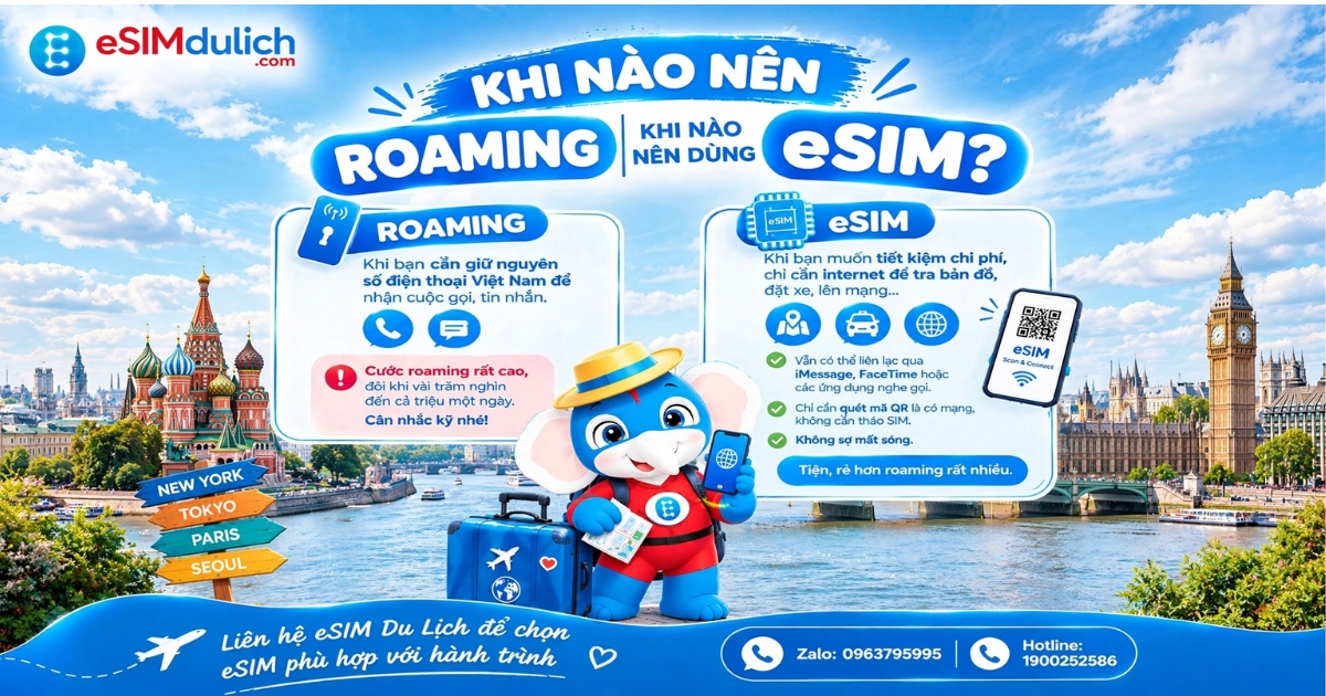 Khi nào nên Roaming, khi nào nên dùng eSIM