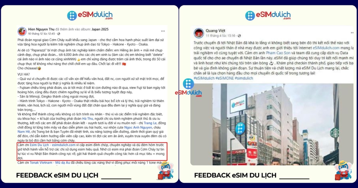 Review eSIM du lịch Nhật Bản