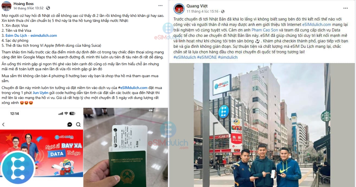 Phản hồi khách hàng từng sử dụng eSIM du lịch Nhật Bản
