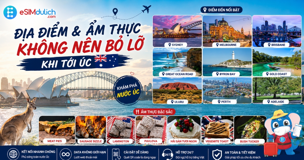 eSIM du lịch Úc gợi ý du lịch