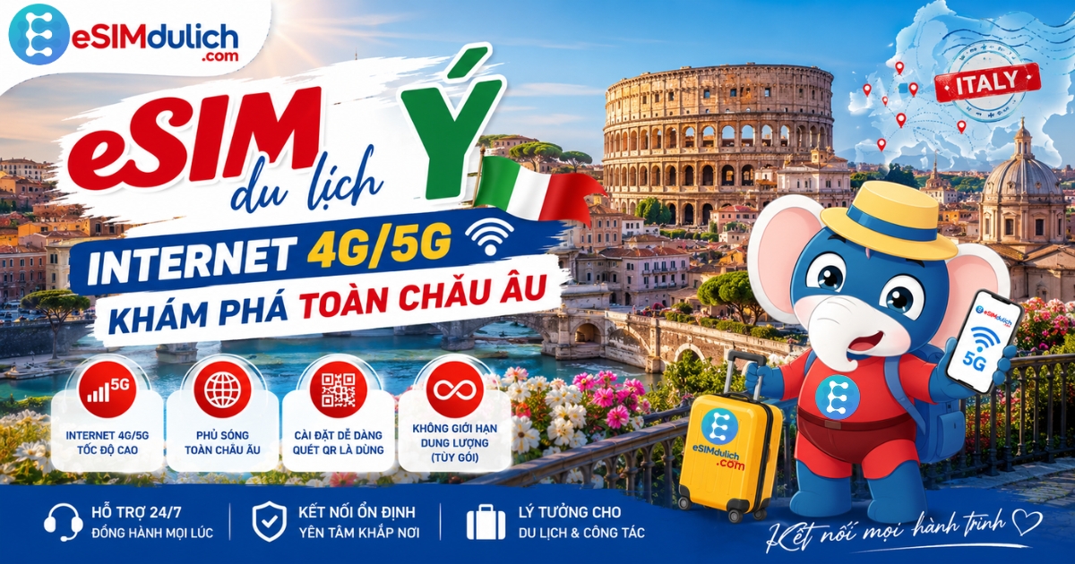 eSIM du lịch Ý, Italia
