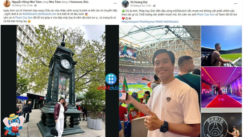 Trải nghiệm sử dụng eSIM Châu Âu từ khách hàng sử dụng eSIM du lịch